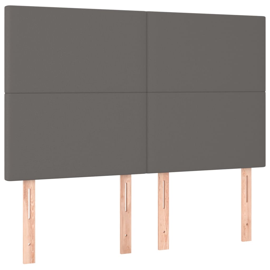 Szürke műbőr rugós ágy matraccal és LED-del 140x190 cm 7