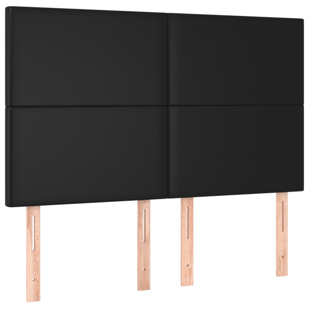 Fekete műbőr rugós ágy matraccal és LED-del 140x200 cm 7