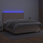 Cappuccino színű műbőr rugós ágy matraccal és LED-del 180x200cm 4