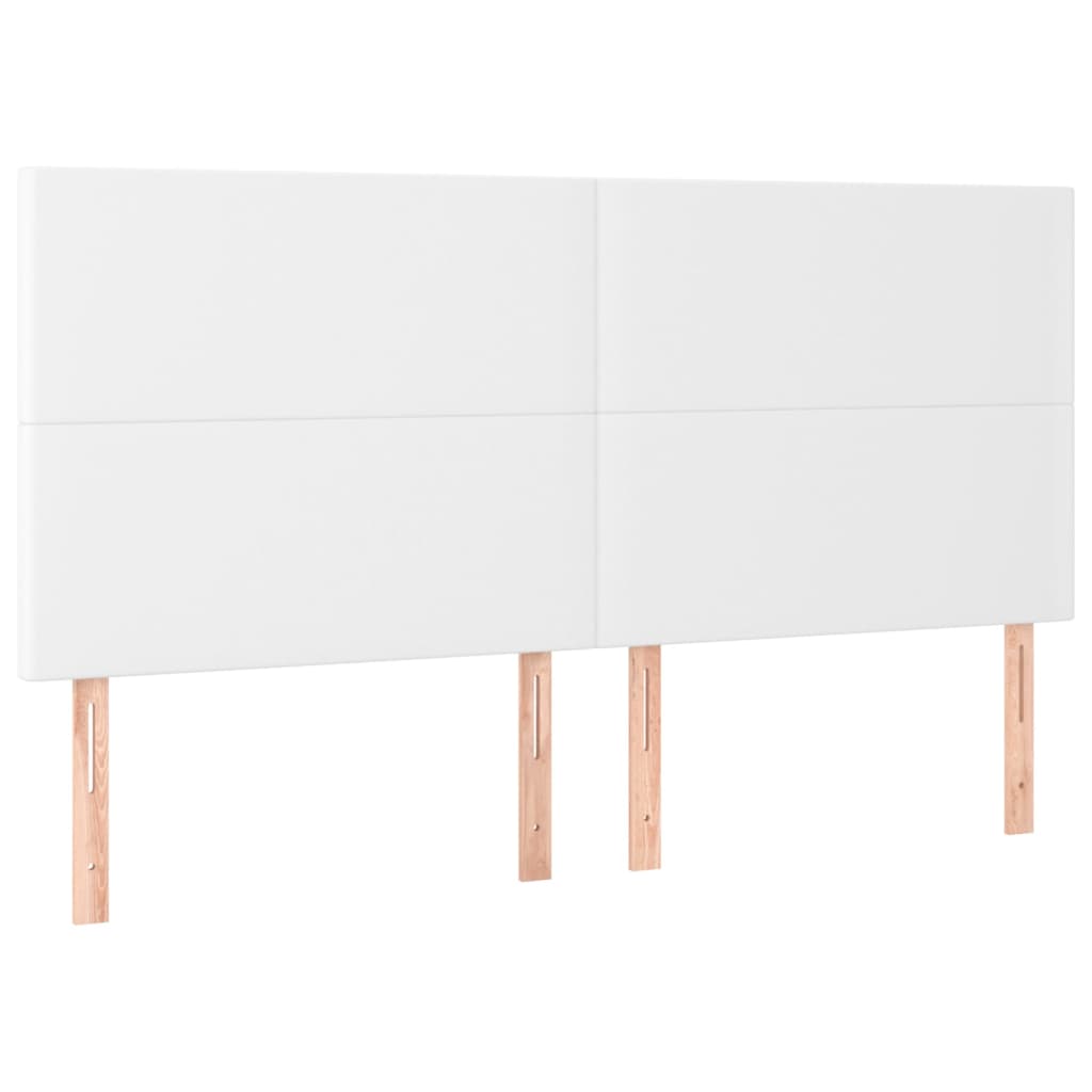 Fehér műbőr rugós ágy matraccal és LED-del 200x200 cm 7