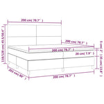 Fehér műbőr rugós ágy matraccal és LED-del 200x200 cm 8
