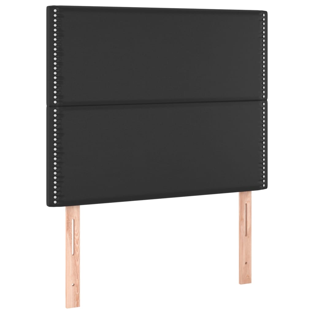 Fekete műbőr rugós ágy matraccal és LED-del 100x200 cm 7