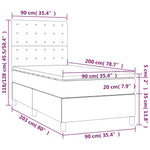 Fehér műbőr rugós ágy matraccal és LED-del 90x200 cm 8