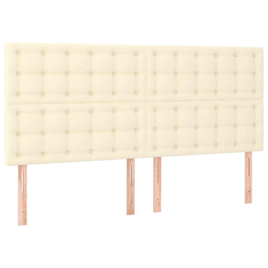 Krémszínű műbőr rugós ágy matraccal és LED-del 180x200 cm 8