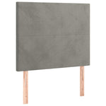 Világosszürke bársony rugós és LED-es ágy matraccal 100x200 cm 7