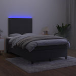 Fekete bársony rugós és LED-es ágy matraccal 120x200 cm 4