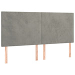 Világosszürke bársony rugós és LED-es ágy matraccal 180x200 cm 7