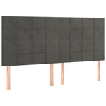 Sötétszürke bársony rugós és LED-es ágy matraccal 180x200 cm 7