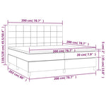 Sötétszürke bársony rugós és LED-es ágy matraccal 200x200 cm 8
