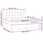 Sötétzöld bársony rugós és LED-es ágy matraccal 200x200 cm 9