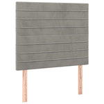Világosszürke bársony rugós és LED-es ágy matraccal 100x200 cm 7