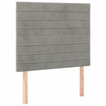 Világosszürke bársony rugós és LED-es ágy matraccal 120x200 cm 7