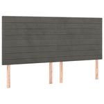Sötétszürke bársony rugós és LED-es ágy matraccal 160x200 cm 7