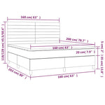 Sötétszürke bársony rugós és LED-es ágy matraccal 160x200 cm 8