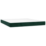 Sötétzöld bársony rugós és LED-es ágy matraccal 160x200 cm 6