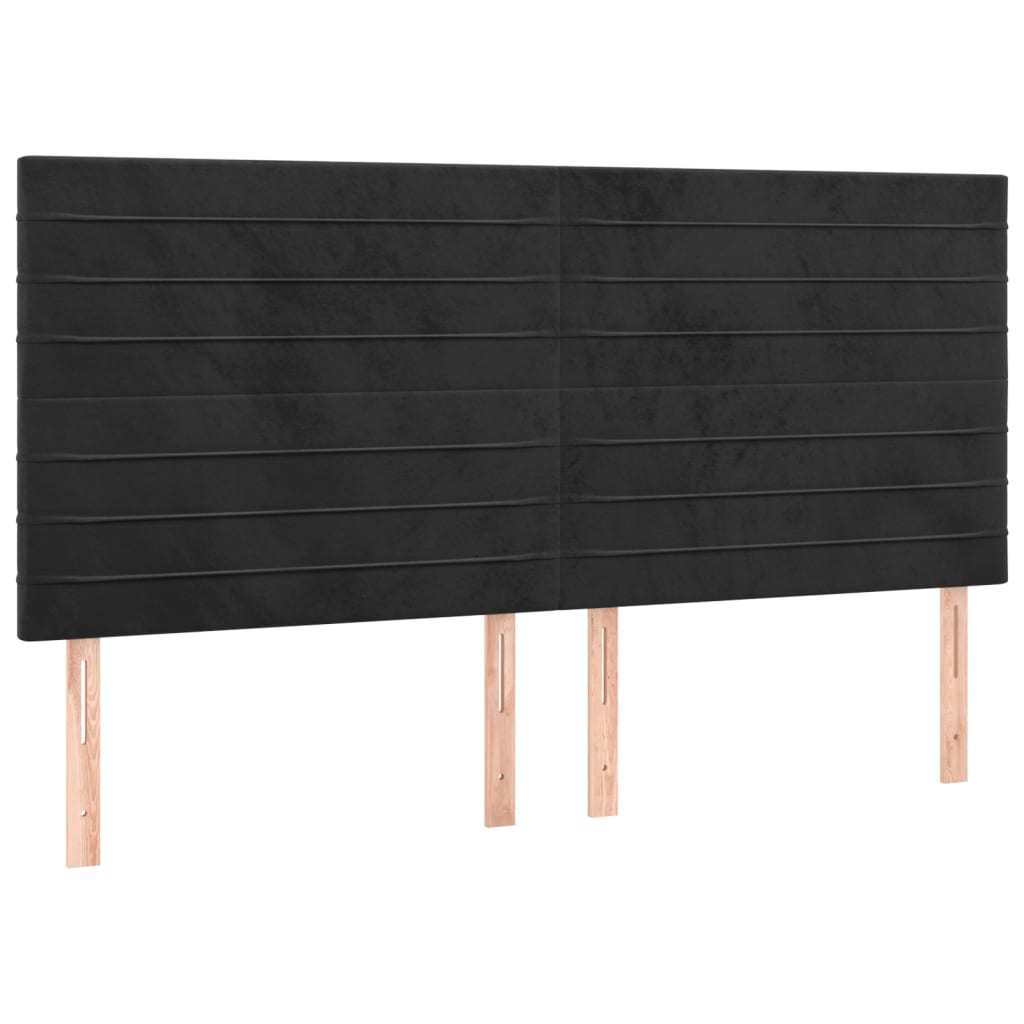 Fekete bársony rugós és LED-es ágy matraccal 180x200 cm 7