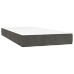 Sötétszürke bársony rugós és LED-es ágy matraccal 90x190 cm 6