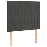 Sötétszürke bársony rugós és LED-es ágy matraccal 90x190 cm 7