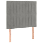 Világosszürke bársony rugós és LED-es ágy matraccal 90x200 cm 7