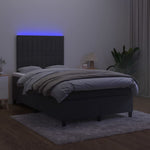 Fekete bársony rugós és LED-es ágy matraccal 120x200 cm 4
