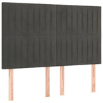 Sötétszürke bársony rugós és LED-es ágy matraccal 140x190 cm 7