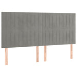 Világosszürke bársony rugós és LED-es ágy matraccal 200x200 cm 7