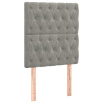 Világosszürke bársony rugós és LED-es ágy matraccal 90x190 cm 7