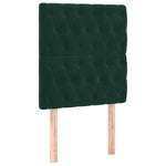 Sötétzöld bársony rugós és LED-es ágy matraccal 90x200 cm 7