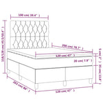 Sötétszürke bársony rugós és LED-es ágy matraccal 120x200 cm 8