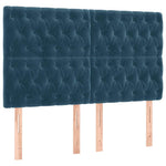 Sötétkék bársony rugós és LED-es ágy matraccal 140x190 cm 7