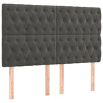 Sötétszürke bársony rugós és LED-es ágy matraccal 180x200 cm 7