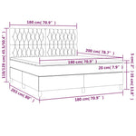 Sötétszürke bársony rugós és LED-es ágy matraccal 180x200 cm 8