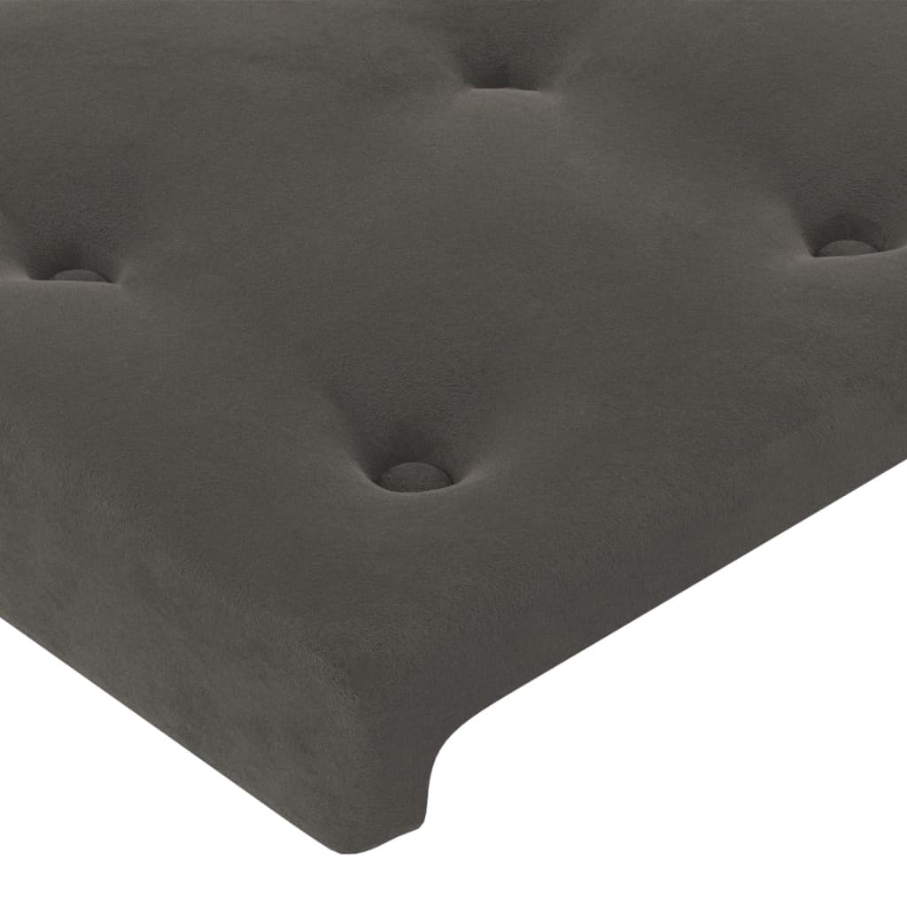 Sötétszürke bársony rugós és LED-es ágy matraccal 80 x 200 cm 8