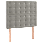 Világosszürke bársony rugós és LED-es ágy matraccal 90x200 cm 7