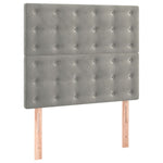 Világosszürke bársony rugós és LED-es ágy matraccal 100x200 cm 7