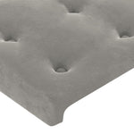 Világosszürke bársony rugós és LED-es ágy matraccal 100x200 cm 8