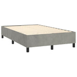 Világosszürke bársony rugós és LED-es ágy matraccal 120x200 cm 5