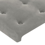 Világosszürke bársony rugós és LED-es ágy matraccal 120x200 cm 8