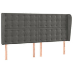 Sötétszürke bársony rugós és LED-es ágy matraccal 160x200 cm 7
