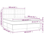 Sötétszürke bársony rugós és LED-es ágy matraccal 160x200 cm 8