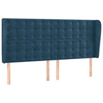 Sötétkék bársony rugós és LED-es ágy matraccal 180x200 cm 7