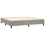 Világosszürke bársony rugós és LED-es ágy matraccal 200x200 cm 5