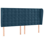 Sötétkék bársony rugós és LED-es ágy matraccal 200x200 cm 7