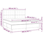 Sötétkék bársony rugós és LED-es ágy matraccal 200x200 cm 9