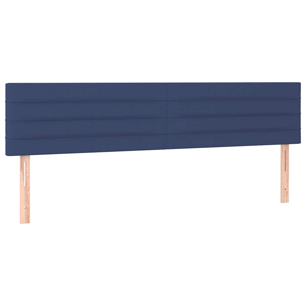 Kék szövet rugós ágy matraccal 200 x 200 cm 6