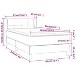 Kék szövet rugós ágy matraccal 90 x 200 cm 7