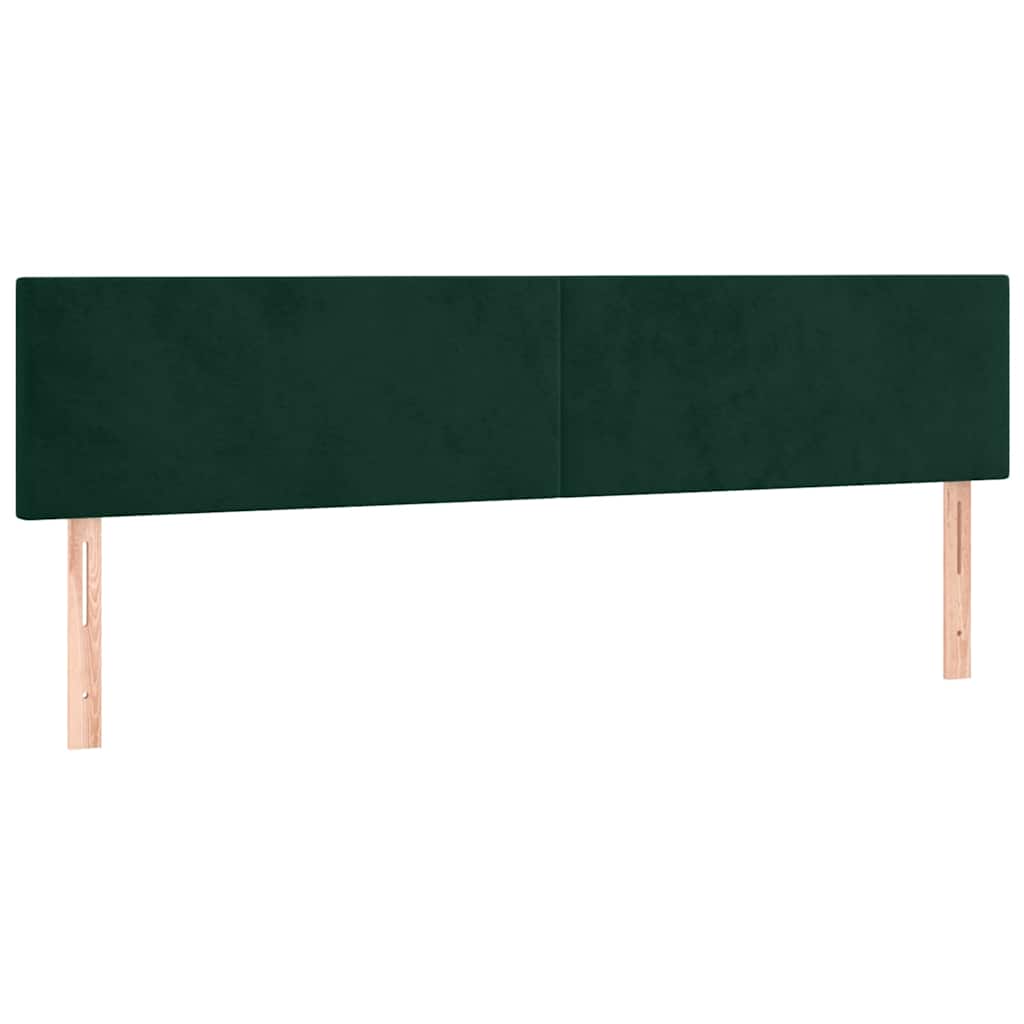 Sötétzöld bársony rugós ágy matraccal 180x200 cm 6
