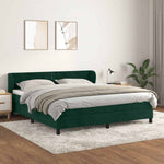 Sötétzöld bársony rugós ágy matraccal 180x200 cm