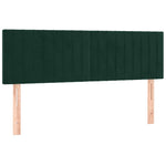 Sötétzöld bársony rugós ágy matraccal 140x190 cm 6