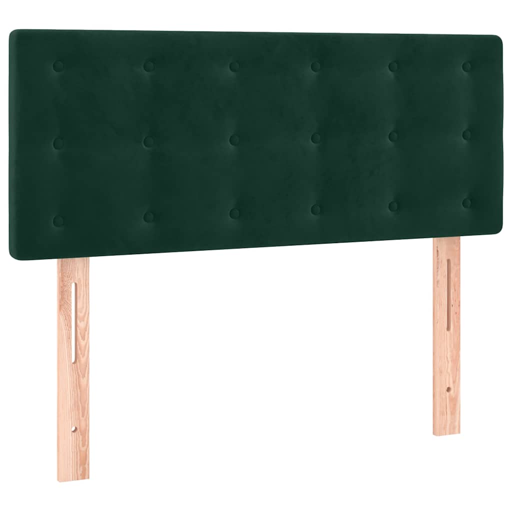 Sötétzöld bársony rugós ágy matraccal 100 x 200 cm 6